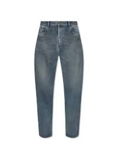 Vanessa High Waist Denim Straight Jeans Blue - SAINT LAURENT - BALAAN 2