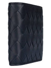 Intrecciato Leather Half Wallet Navy - BOTTEGA VENETA - BALAAN 4