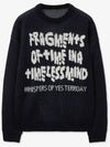 Timeless jacquard lettering knit navy white - BLONDNINE - BALAAN 4