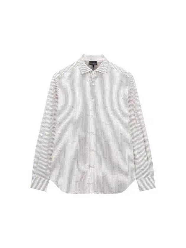 Men s Regular Fit Striped Shirt Beige - EMPORIO ARMANI - BALAAN 1