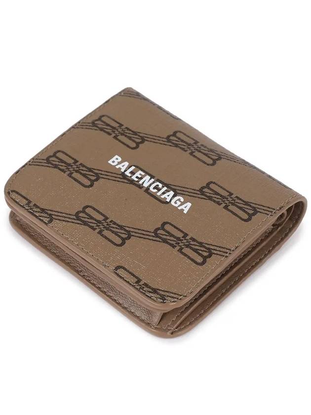 BB Monogram Coin Pocket Flap Half Wallet Brown - BALENCIAGA - BALAAN 5