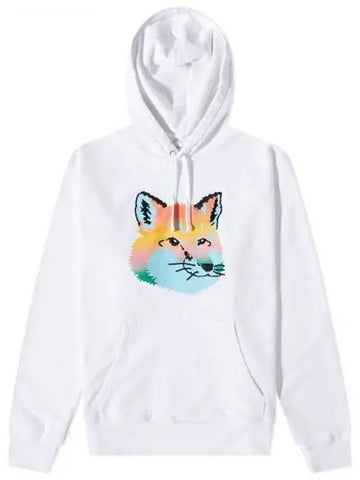 Men's Vibrant Fox Head Hoodie White - MAISON KITSUNE - BALAAN 1