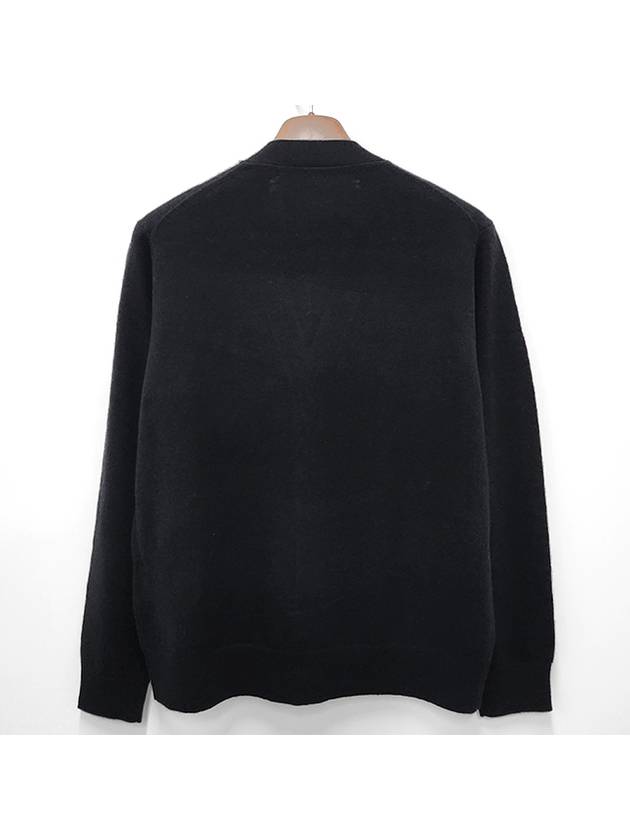 Keve Face Wool V-neck Cardigan Black - ACNE STUDIOS - BALAAN 4