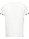 Logo Patch Tricolor Edge Sleeve Cotton White TShirt - MONCLER - BALAAN 4