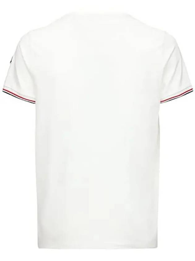 Logo Patch Tricolor Edge Sleeve Cotton White TShirt - MONCLER - BALAAN 4