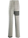 4 Bar Prince Of Wales Straight Pants Grey - THOM BROWNE - BALAAN 1