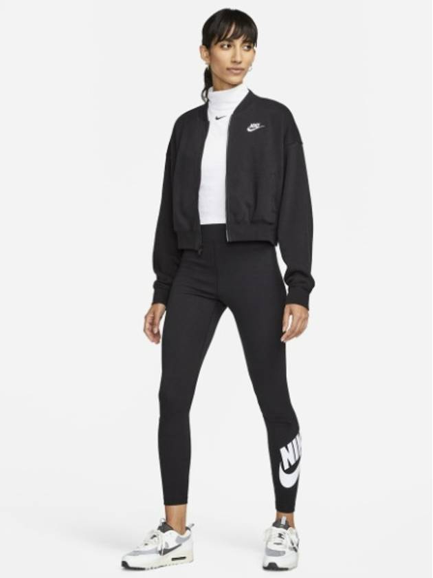 Sportswear Club Fleece Oversized Crop Bomber Jacket Black - NIKE - BALAAN 6