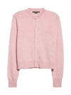 Face Patch Crop Cardigan Pink - ACNE STUDIOS - BALAAN 2