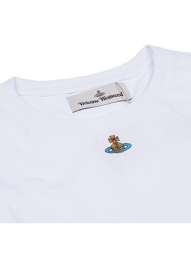 Embroided ORB Peru Short Sleeve T-Shirt White - VIVIENNE WESTWOOD - BALAAN 4