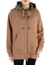 Cotton Check Hooded Zip-Up Camel - BURBERRY - BALAAN 2