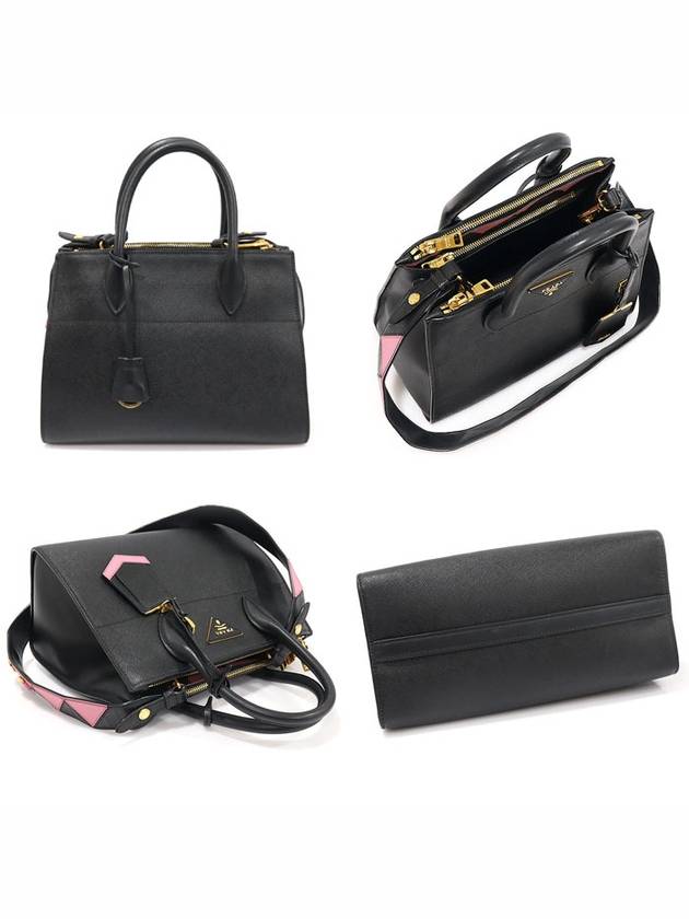 1BA103 Black Saffiano City Calfskin Gold Plated Paradigm 2WAY - PRADA - BALAAN 4