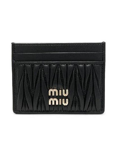 Matelasse Black Card Wallet 5MC076S 2FPP F0002 - MIU MIU - BALAAN 1