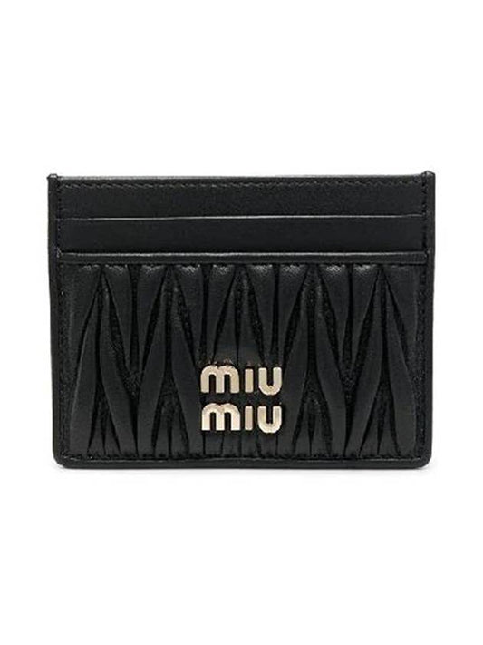 Matelasse Black Card Wallet 5MC076S 2FPP F0002 - MIU MIU - BALAAN 1