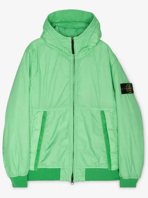 Men's Garment Dyed Crinkle Reps Recycled Nylon Primaloft TC Hooded Jacket Light Green - STONE ISLAND - BALAAN 3