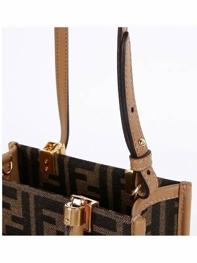 FF Mini Fabric Tote Bag Brown - FENDI - BALAAN 8