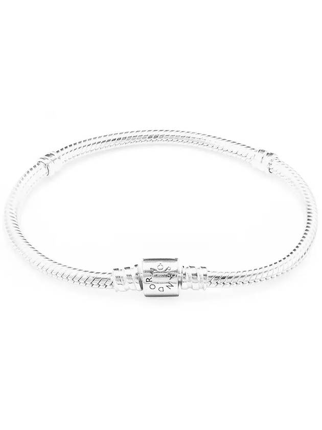 Moment Barrel Clasp Snake Chain Bracelet Silver - PANDORA - BALAAN 4