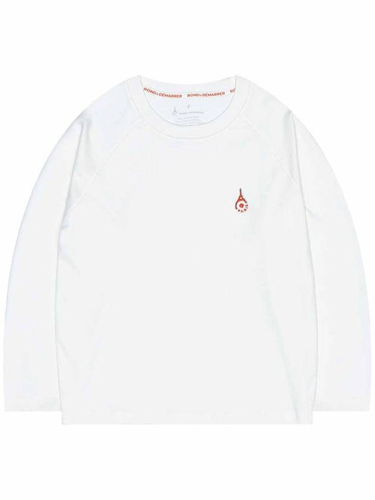 Main symbol embroidery raglan long sleeve t shirt ivory - ROND&DEMARRER - BALAAN 1