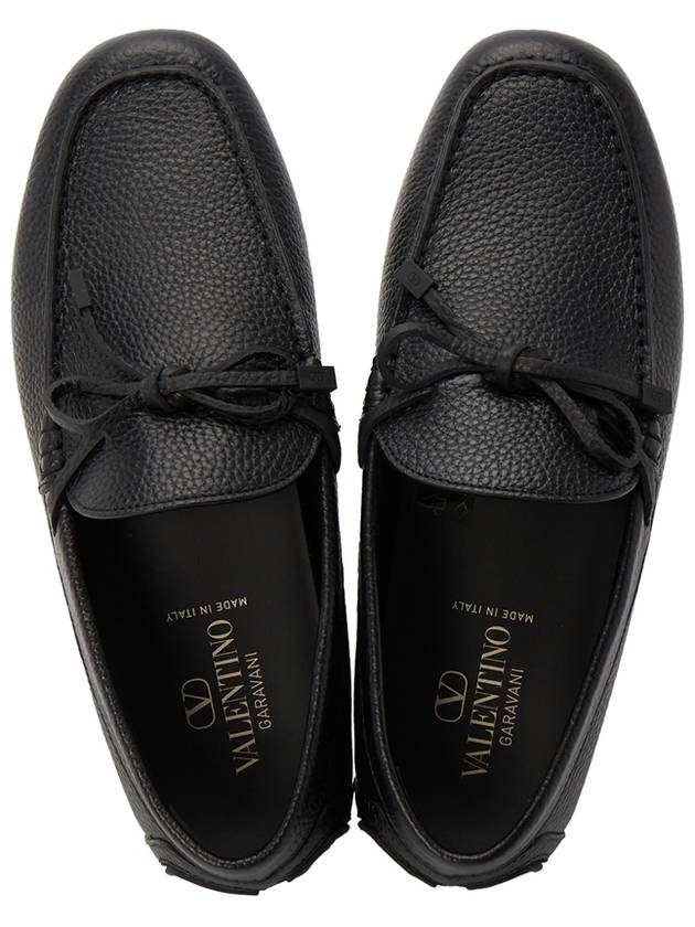 V Logo Signature Driving Shoes Black - VALENTINO - BALAAN 3