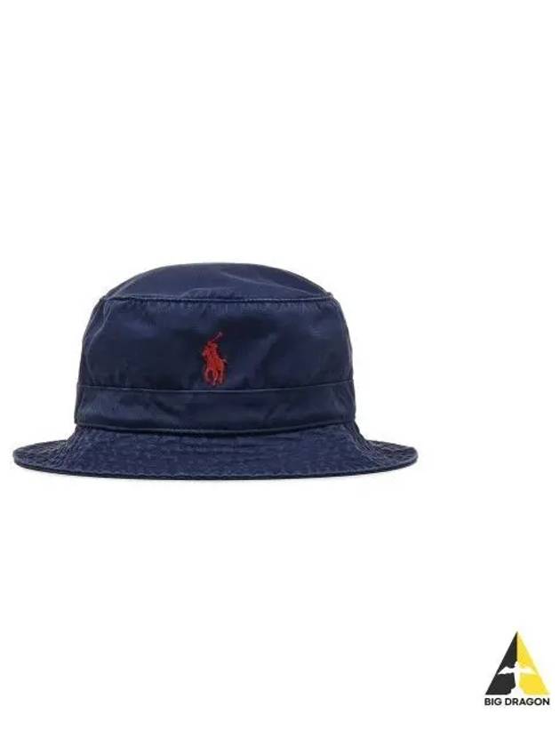 Cotton Chino Bucket Hat Navy - POLO RALPH LAUREN - BALAAN 1