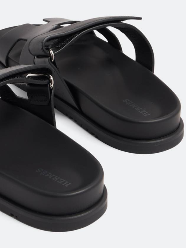 Chypre Calfskin Sandals Black - HERMES - BALAAN 8