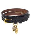 Skull Double Wrap Bracelet Black - ALEXANDER MCQUEEN - BALAAN 1