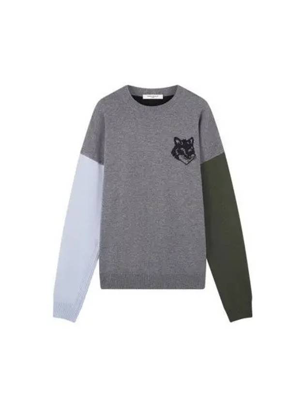 Fox Head Wool Knit Top Grey - MAISON KITSUNE - BALAAN 2