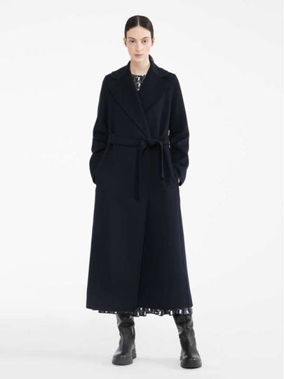 Poldo Belted Wool Single Coat Navy - S MAX MARA - BALAAN 2