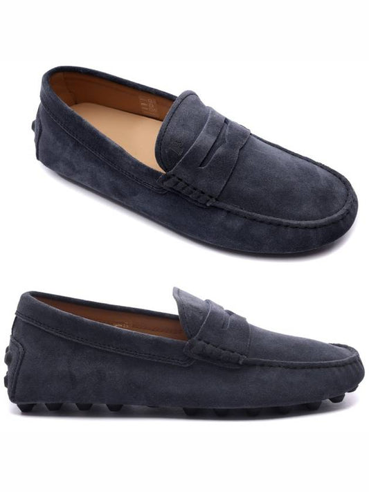 Gommino Bubble Suede Driving Shoes Blue - TOD'S - BALAAN 2