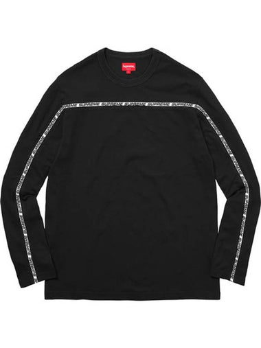 Tape Stripe Long Sleeve Black Tape Stripe LS Pique Top Black - SUPREME - BALAAN 1