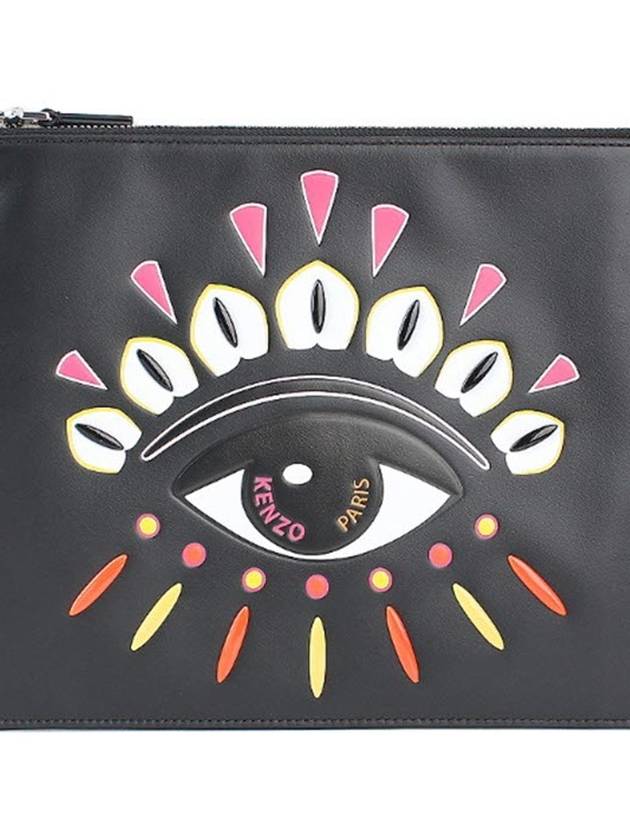 Big Eye Leather Clutch Black 2PM602 L22 99 - KENZO - BALAAN 2