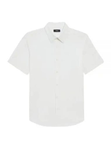 24 Irving Short Sleeve Shirt in Structure Knit N0294514 100 - THEORY - BALAAN 1