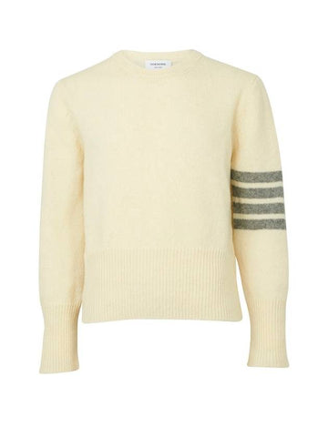 Diagonal Armband Knit Top Ivory - THOM BROWNE - BALAAN 1