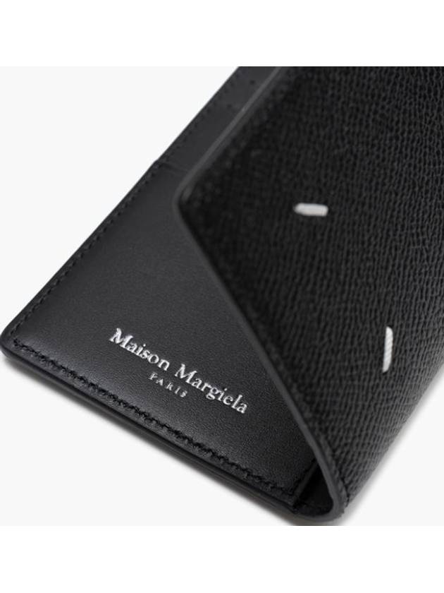 Stitched Bi-Fold Leather Card Wallet Black - MAISON MARGIELA - BALAAN 8