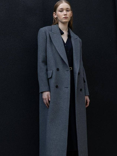 Cashmere Tailored Double Long Coat Grey - DEFEMME - BALAAN 2