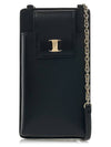 Salvatore Vara Bow Calfskin Phone Case Black - SALVATORE FERRAGAMO - BALAAN 3