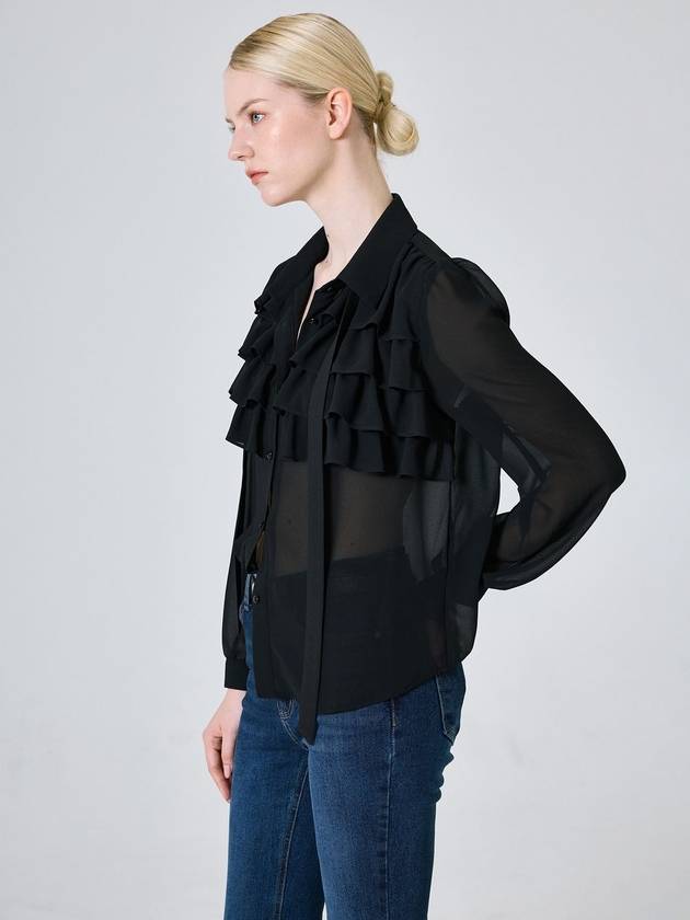 layered ruffle see through blouse black JE7PBLA02F - JBYRARA - BALAAN 3