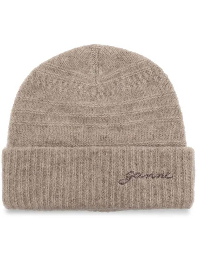 Logo embroidered knit beanie A6061 - GANNI - BALAAN 1