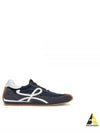 Flow Runner Nylon Suede Low Top Sneakers Navy - LOEWE - BALAAN 2
