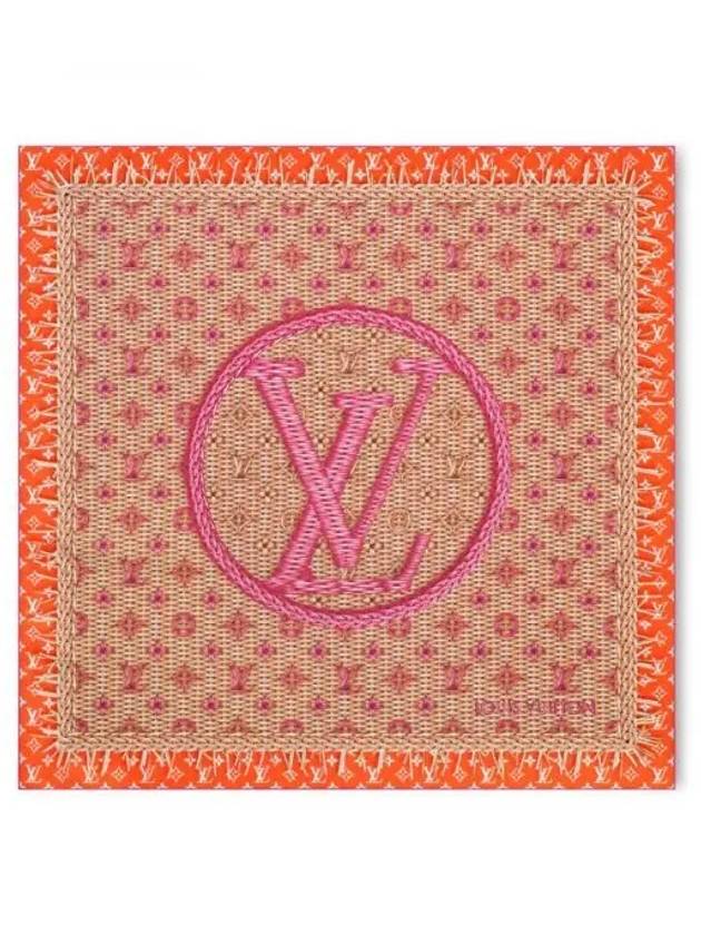 Monogram Rattan Square 90 Scarf Orange - LOUIS VUITTON - BALAAN 2