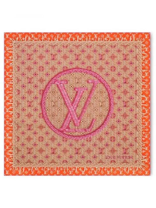 Monogram Rattan Square 90 Scarf Orange - LOUIS VUITTON - BALAAN 2