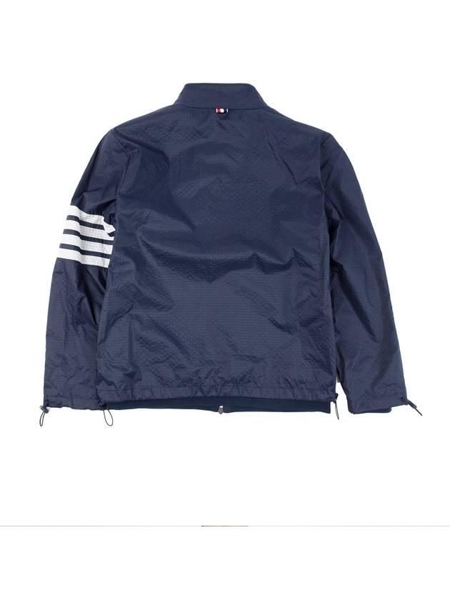 4 Bar Stripe Ripstop Zip-up Jacket Blue - THOM BROWNE - BALAAN 5