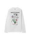 Flower Back logo Long Sleeve T-shirt White - WOOYOUNGMI - BALAAN 1