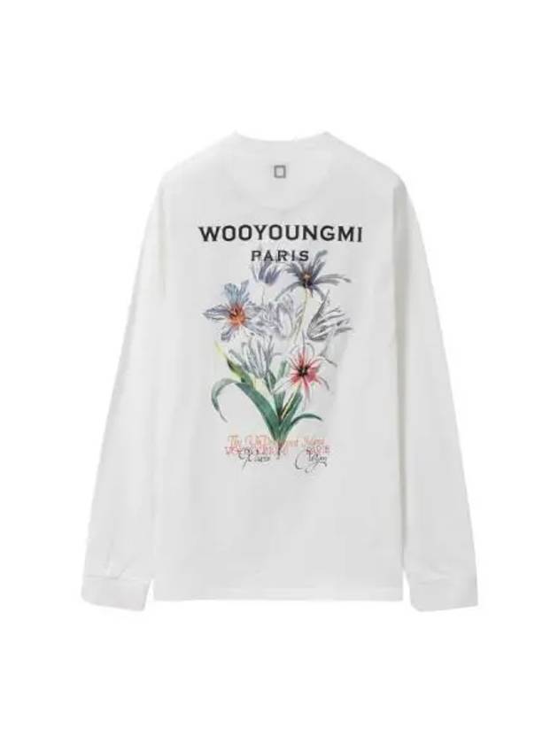 Men s Flower Back Logo Long Sleeve T Shirt White 201371 - WOOYOUNGMI - BALAAN 1