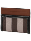 Check Two-Tone Leather Card Wallet Dark Birch Brown - BURBERRY - BALAAN 2