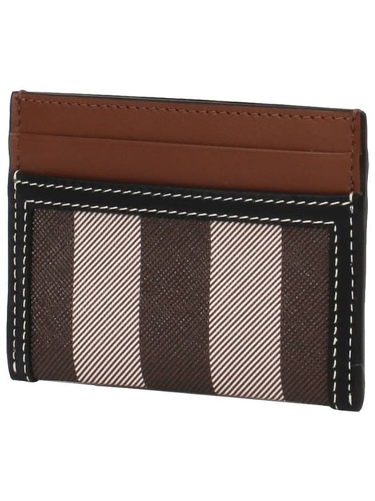 Check Two-Tone Leather Card Wallet Dark Birch Brown - BURBERRY - BALAAN 2