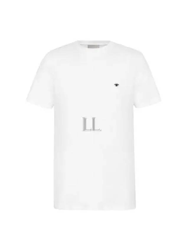 Embroidered Bee Cotton Jersey Short Sleeve T-Shirt White - DIOR - BALAAN 2