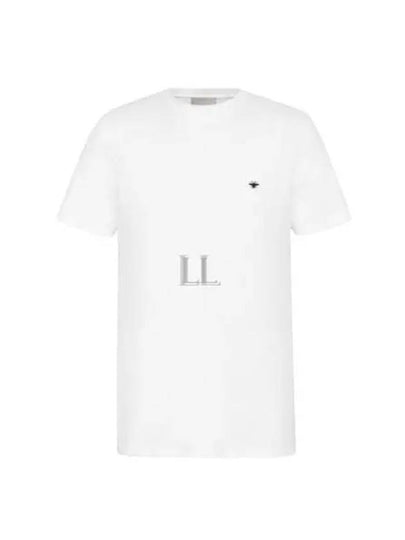 Embroidered Bee Cotton Jersey Short Sleeve T-Shirt White - DIOR - BALAAN 2