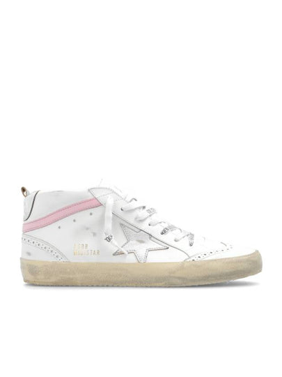 Mid Star Leather High Top Sneakers Pink White - GOLDEN GOOSE - BALAAN 2