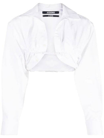 Women's Machou Bolero Crop Shirt White - JACQUEMUS - BALAAN 1