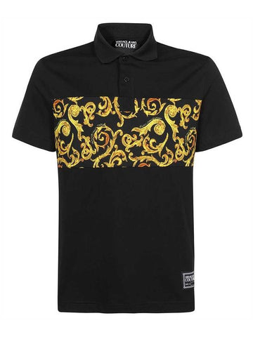 Jeans Couture Baroque Print Cotton PK Shirt Black - VERSACE - BALAAN 1